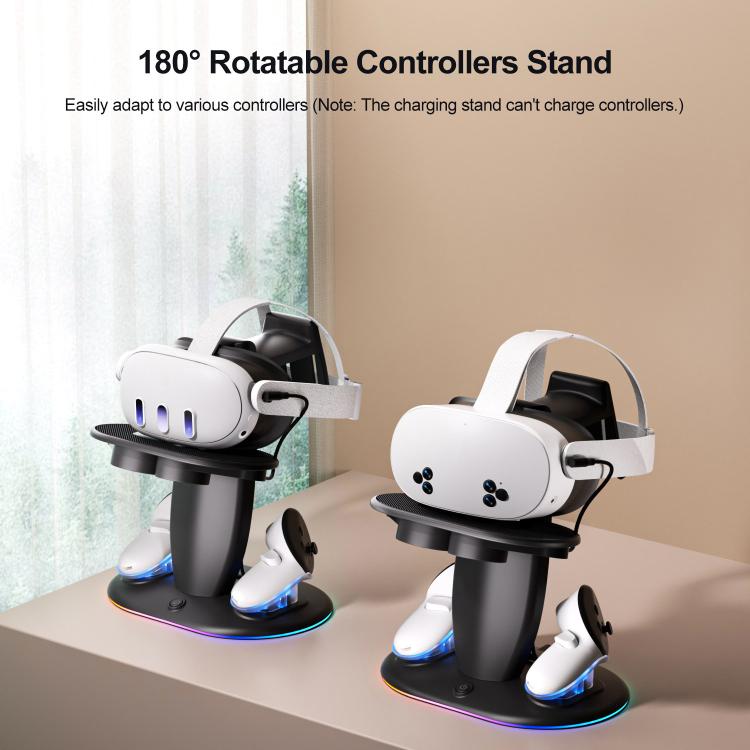 WG68 RGB Lighting VR Fast Charging Display Stand, US Plug, For Meta Quest 2 / 3 / 3S
