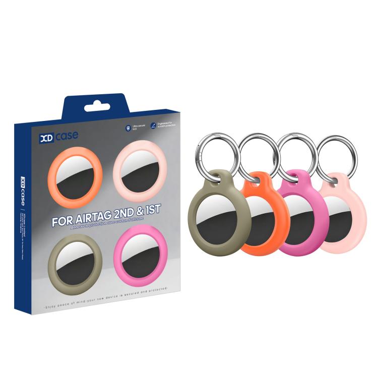 XDcase 4pcs Solid Color Hard PC Protective Case with Key Ring, 4PCS (Black White Blue Green), 4PCS (Green Orange Red Pink)