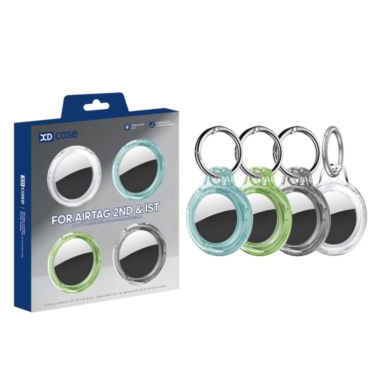 XDcase 4pcs Translucent Hard PC Protective Case with Key Ring, 4PCS (Transparent Black Green Blue), 4PCS (Transparent Blue Green Red Pink)