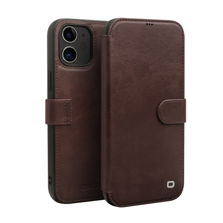QIALINO Business Magnetic Horizontal Flip Leather Case with Card Slots & Wallet, For iPhone 12 mini, For iPhone 12 / 12 Pro