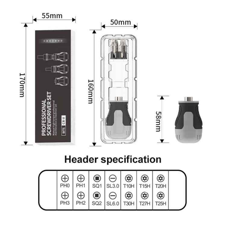 15 in 1 Mini Manual Ratchet Screwdriver Set, 15 in 1