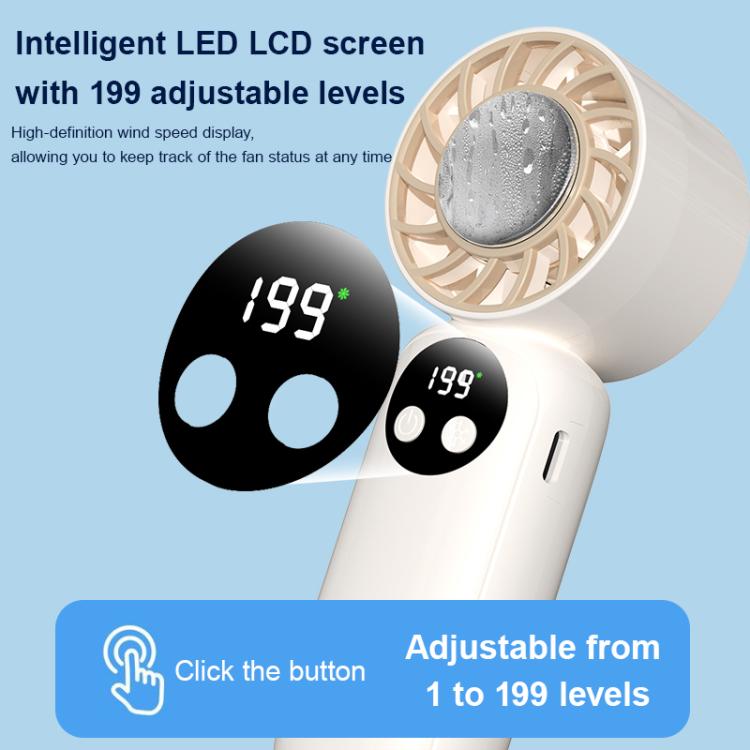 WD-01 Mini Ice Cooling Handheld Fan with Digital Display
