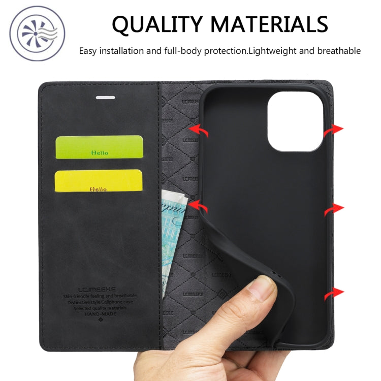 LC.IMEEKE Strong Magnetism Ultra-thin Horizontal Flip Shockproof Matte TPU + PU Leather Case with Holder & Card Slots & Wallet, For iPhone 12 mini, For iPhone 12 / 12 Pro, For iPhone 12 Pro Max, For iPhone XS / X, For iPhone 12 Pro, For iPhone XR      ...