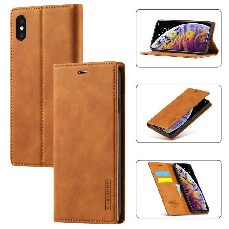 LC.IMEEKE Strong Magnetism Ultra-thin Horizontal Flip Shockproof Matte TPU + PU Leather Case with Holder & Card Slots & Wallet, For iPhone 12 mini, For iPhone 12 / 12 Pro, For iPhone 12 Pro Max, For iPhone XS / X, For iPhone 12 Pro, For iPhone XR      ...