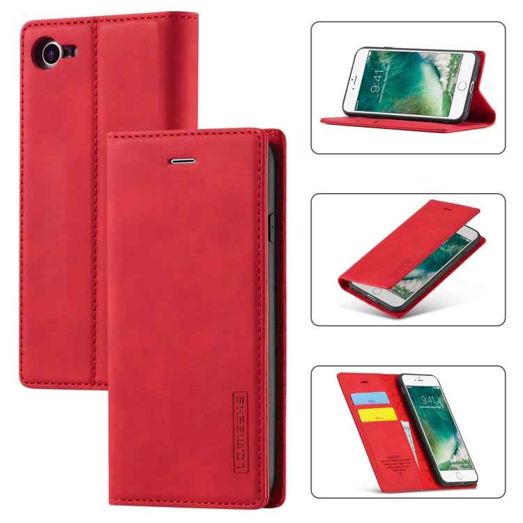 LC.IMEEKE Strong Magnetism Ultra-thin Horizontal Flip Shockproof Matte TPU + PU Leather Case with Holder & Card Slots & Wallet, For iPhone 11, For iPhone 11 Pro, For iPhone 11 Pro Max, For iPhone SE 2022 / SE 2020 / 8 / 7