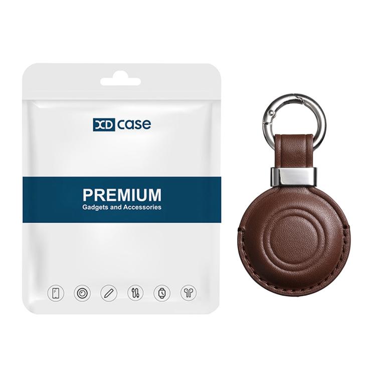 XDcase Metal Clip Microfiber Leather Protective Case with Key Ring, For AirTag 2nd Gen / 1st Gen