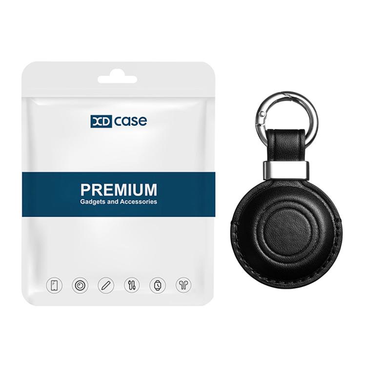 XDcase Metal Clip Microfiber Leather Protective Case with Key Ring, For AirTag 2nd Gen / 1st Gen