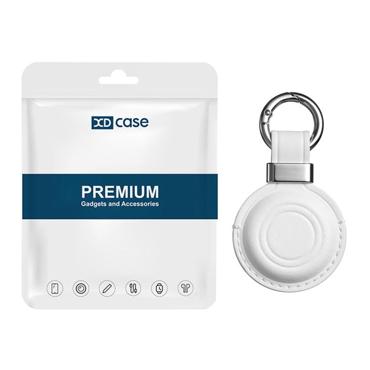 XDcase Metal Clip Microfiber Leather Protective Case with Key Ring, For AirTag 2nd Gen / 1st Gen