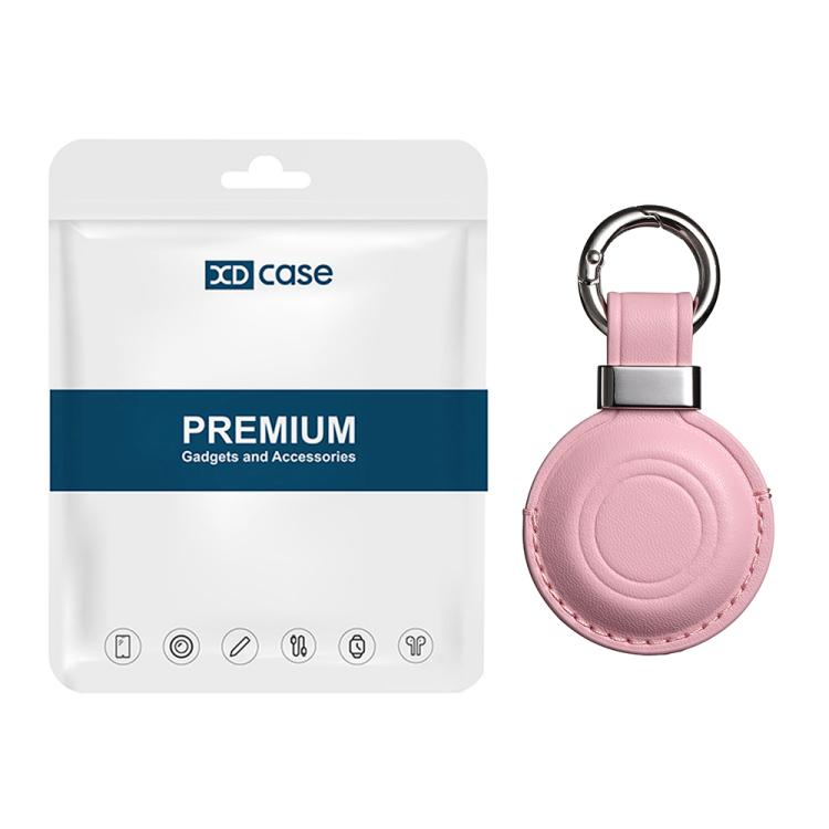 XDcase Metal Clip Microfiber Leather Protective Case with Key Ring, For AirTag 2nd Gen / 1st Gen