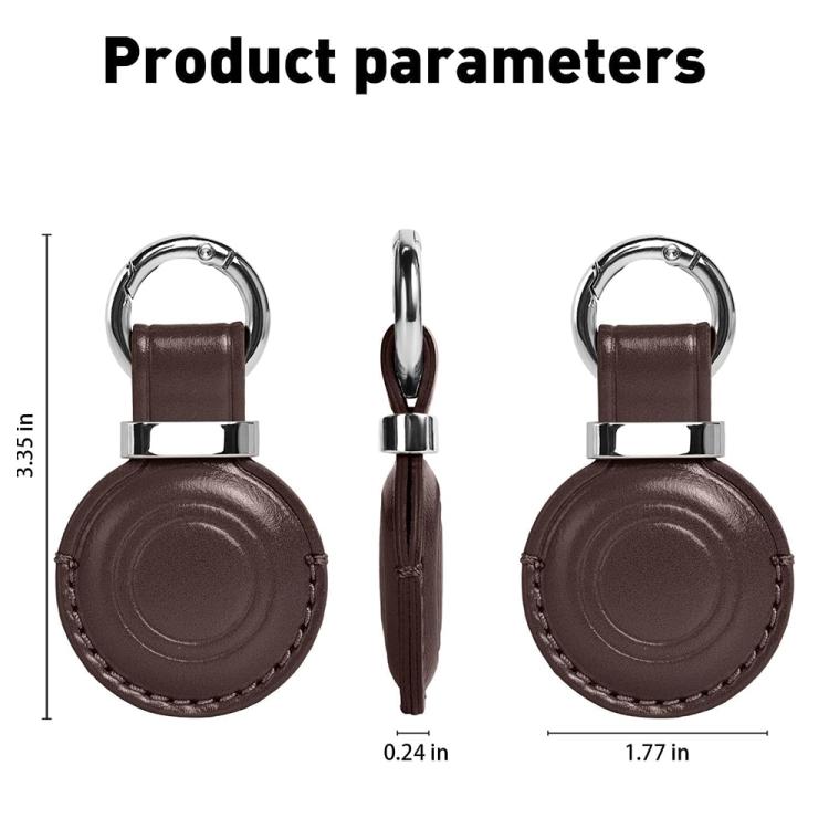 XDcase Metal Clip Microfiber Leather Protective Case with Key Ring, For AirTag 2nd Gen / 1st Gen