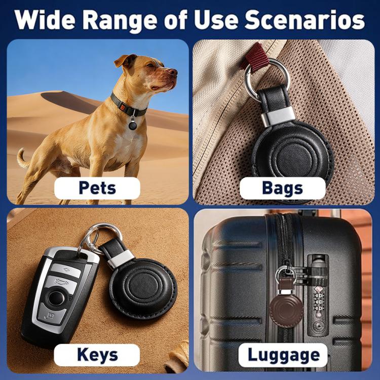 XDcase Metal Clip Microfiber Leather Protective Case with Key Ring, For AirTag 2nd Gen / 1st Gen