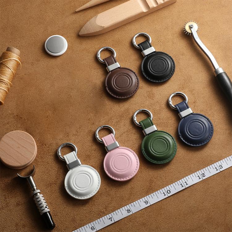 XDcase Metal Clip Microfiber Leather Protective Case with Key Ring, For AirTag 2nd Gen / 1st Gen