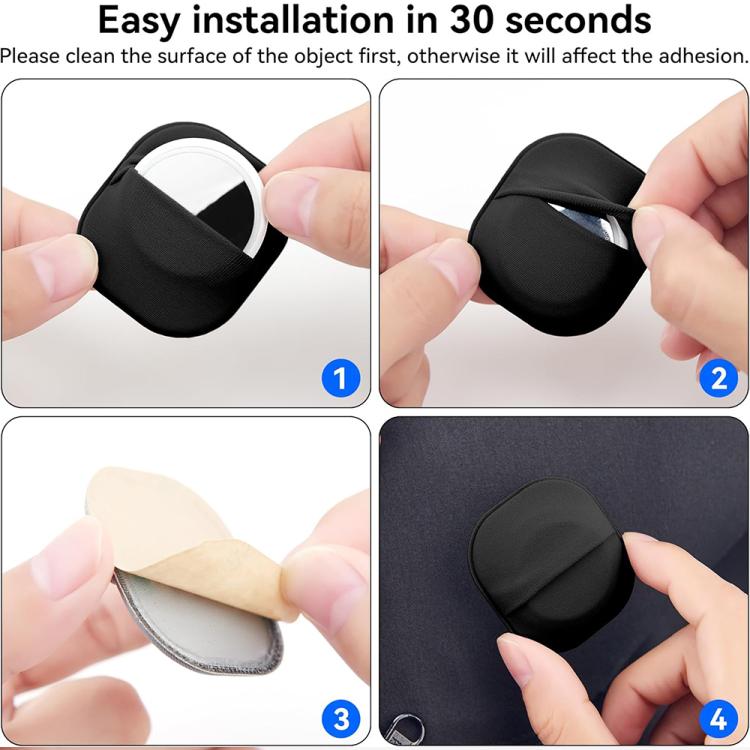XDcase Elastic Fabric Back-adhesive Card Design Protective Case, For AirTag 2nd Gen / 1st Gen