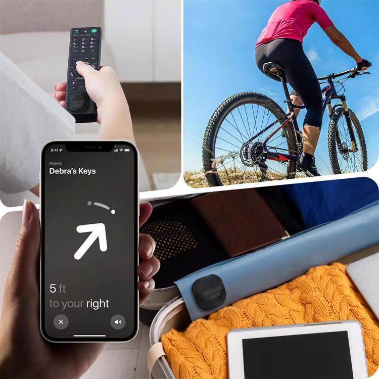 XDcase Elastic Fabric Back-adhesive Card Design Protective Case, For AirTag 2nd Gen / 1st Gen