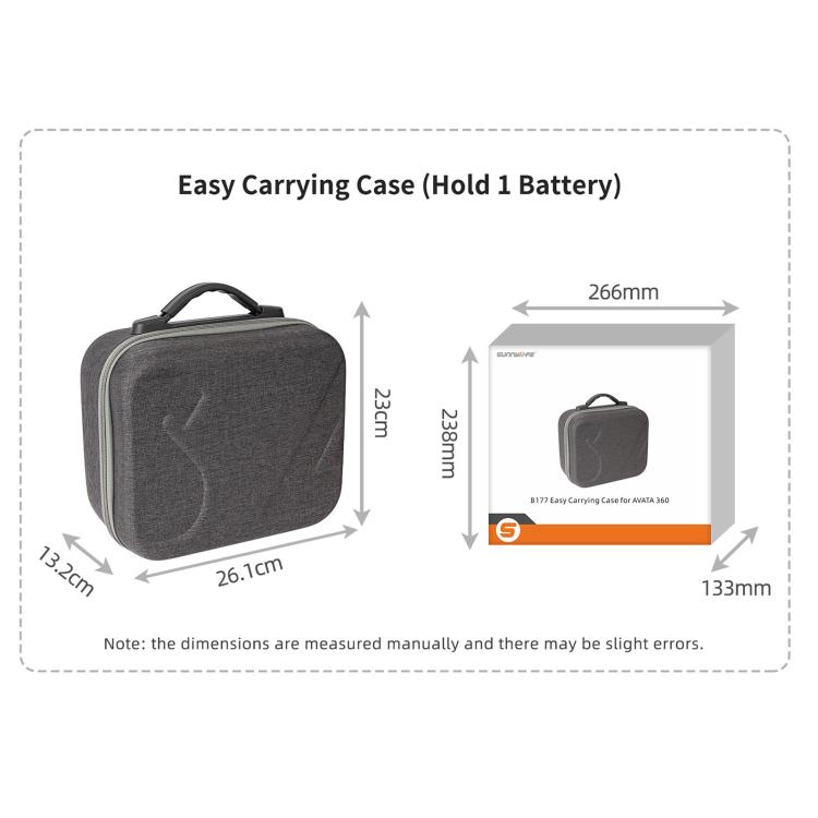 For DJI Avata 360 Sunnylife Carrying Hard Travel Storage Bag, Easy Carrying Combo Bag, 5-Batteries Combo Bag, 6-Batteries Combo Bag