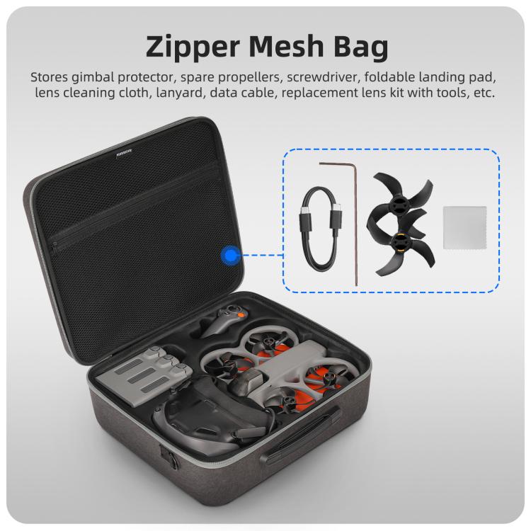 For DJI Avata 360 Sunnylife Carrying Hard Travel Storage Bag, Easy Carrying Combo Bag, 5-Batteries Combo Bag, 6-Batteries Combo Bag