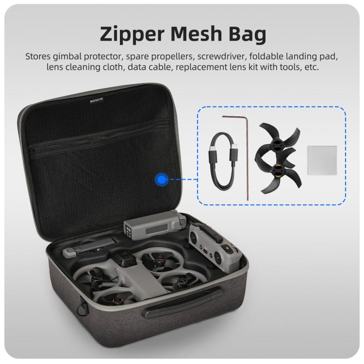 For DJI Avata 360 Sunnylife Carrying Hard Travel Storage Bag, Easy Carrying Combo Bag, 5-Batteries Combo Bag, 6-Batteries Combo Bag