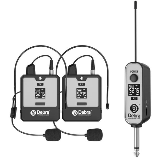 DEBRA DT-02 Ear-worn UHF Wireless Microphone System 2 TX & 1 RX, DT-02
