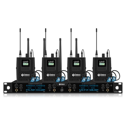 DEBRA ER-404 Professional Stage Monitoring System 4-in-1 Wireless In-Ear Headphones, US Plug, EU Plug, AU Plug, UK Plug
