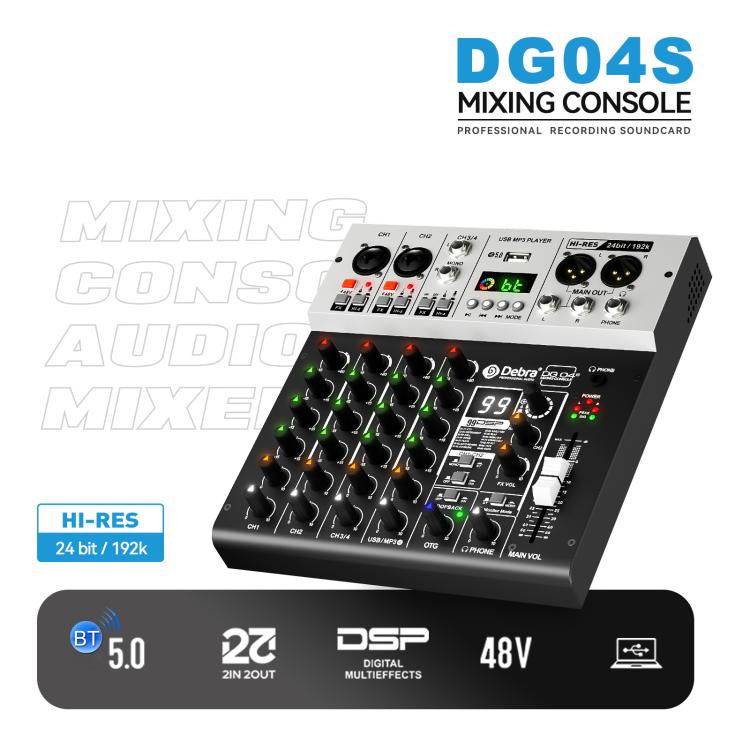 DEBRA DG04S 24bit/192kHz 4-Channels Mixer Sound Card, US Plug, EU Plug, AU Plug, UK Plug
