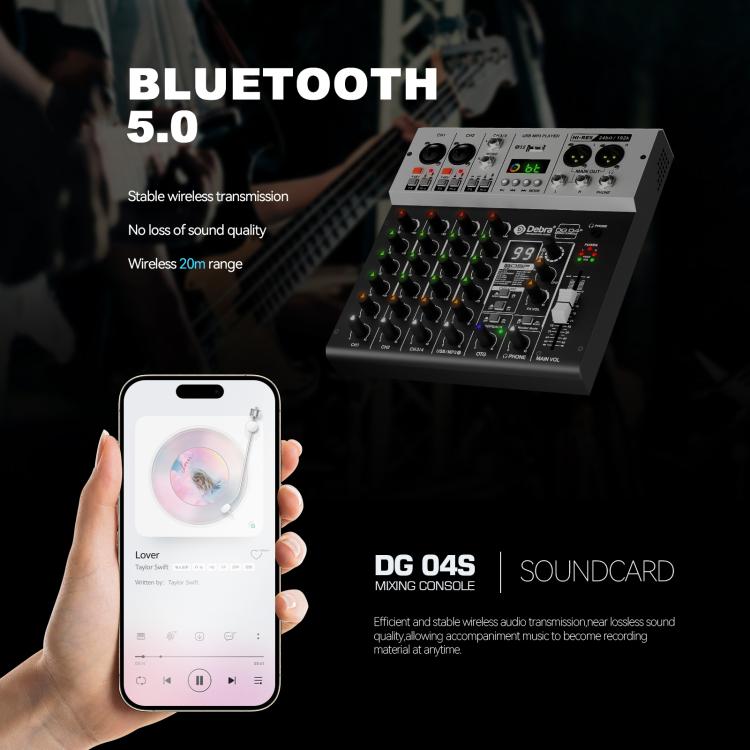 DEBRA DG04S 24bit/192kHz 4-Channels Mixer Sound Card, US Plug, EU Plug, AU Plug, UK Plug