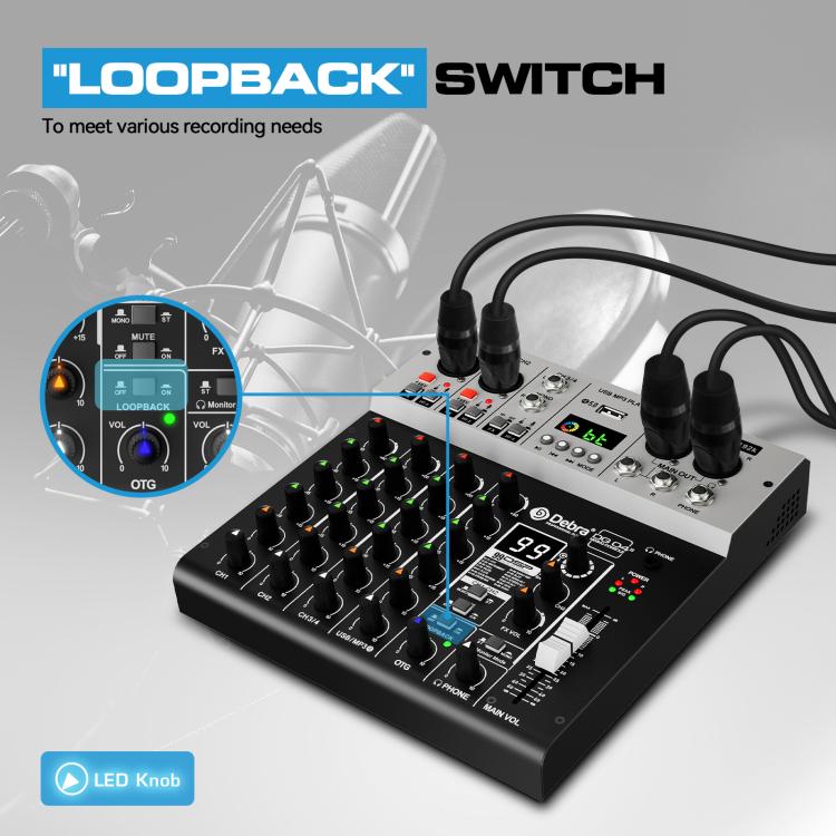 DEBRA DG04S 24bit/192kHz 4-Channels Mixer Sound Card, US Plug, EU Plug, AU Plug, UK Plug