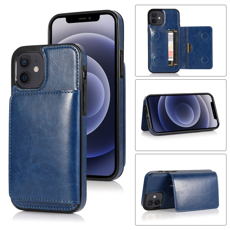 Shockproof PU + TPU Protective Case with Card Slots & Holder, For iPhone 12 mini, For iPhone 12 / 12 Pro, For iPhone 12 Pro Max