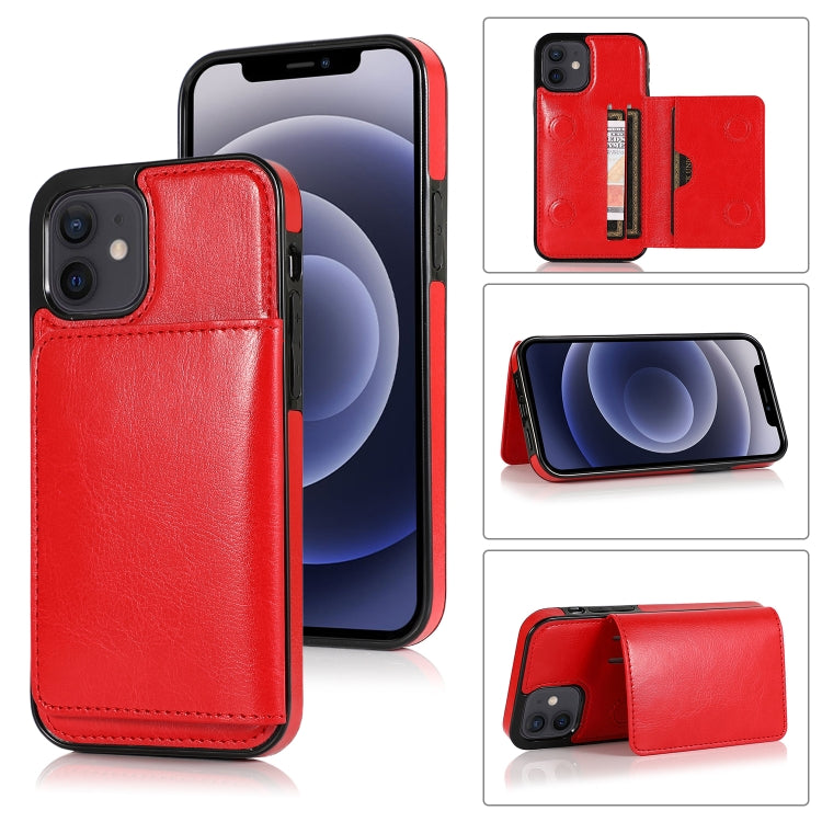Shockproof PU + TPU Protective Case with Card Slots & Holder, For iPhone 12 mini, For iPhone 12 / 12 Pro, For iPhone 12 Pro Max