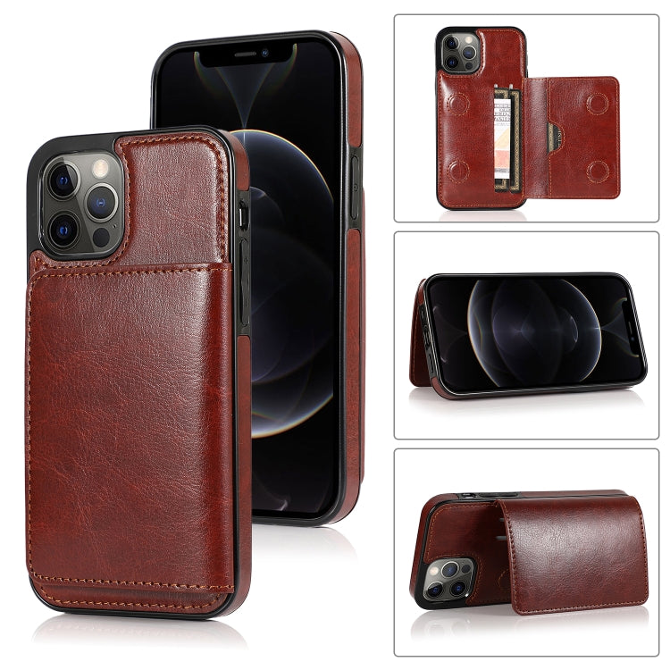 Shockproof PU + TPU Protective Case with Card Slots & Holder, For iPhone 12 mini, For iPhone 12 / 12 Pro, For iPhone 12 Pro Max