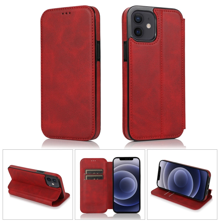 Strong Magnetic Closure PU + TPU Leather Case with Card Slots & Holder, For iPhone 12 mini, For iPhone 12 / 12 Pro, For iPhone 12 Pro Max