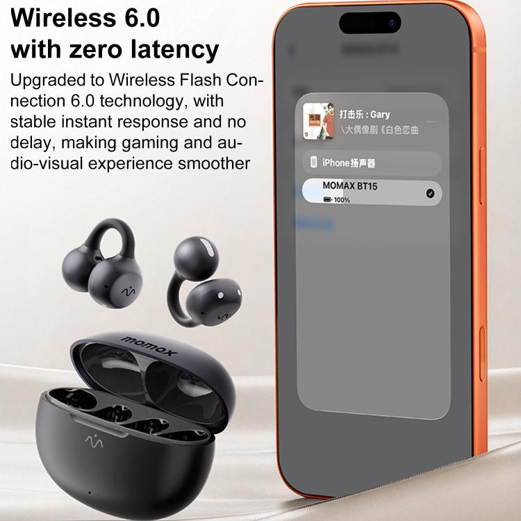 MOMAX 1-Vibe Clip M.IN.D True Wireless Clip Noise Reduction Bluetooth 6.0 Earphones