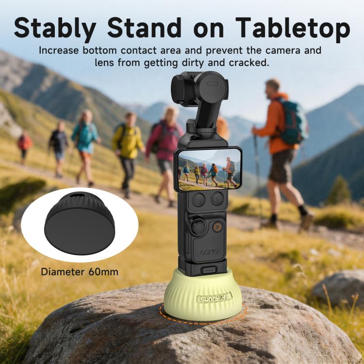For DJI Osmo Pocket 4 / 3 Sunnylife Silicone Stand Base Car Center Console Base Desktop Stabilizer Supporting Holder, Car Base, Tabletop Base