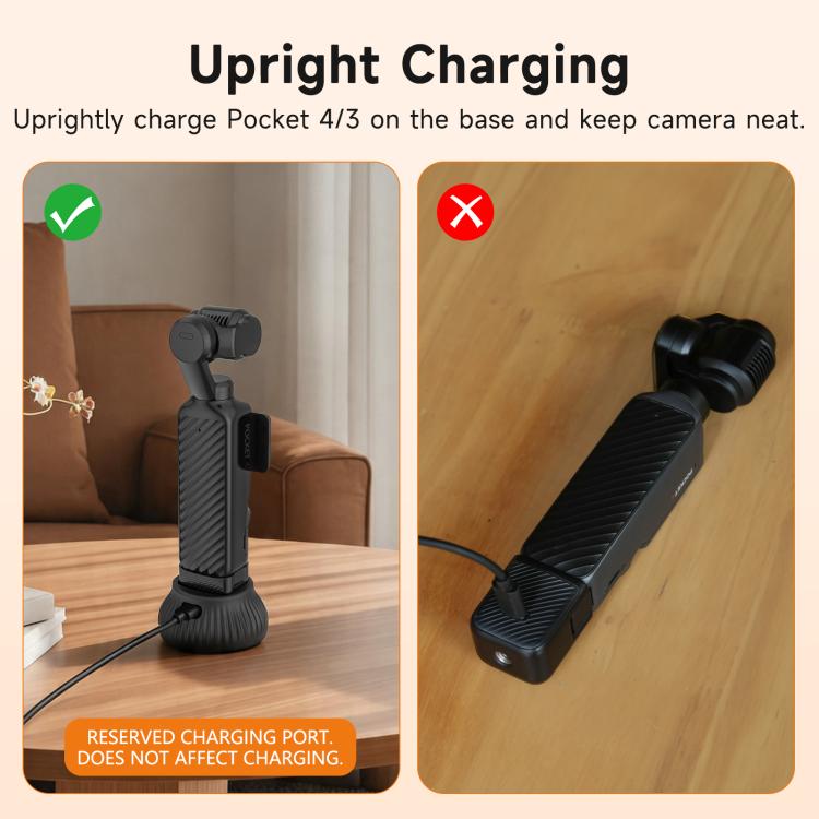 For DJI Osmo Pocket 4 / 3 Sunnylife Silicone Stand Base Car Center Console Base Desktop Stabilizer Supporting Holder, Car Base, Tabletop Base