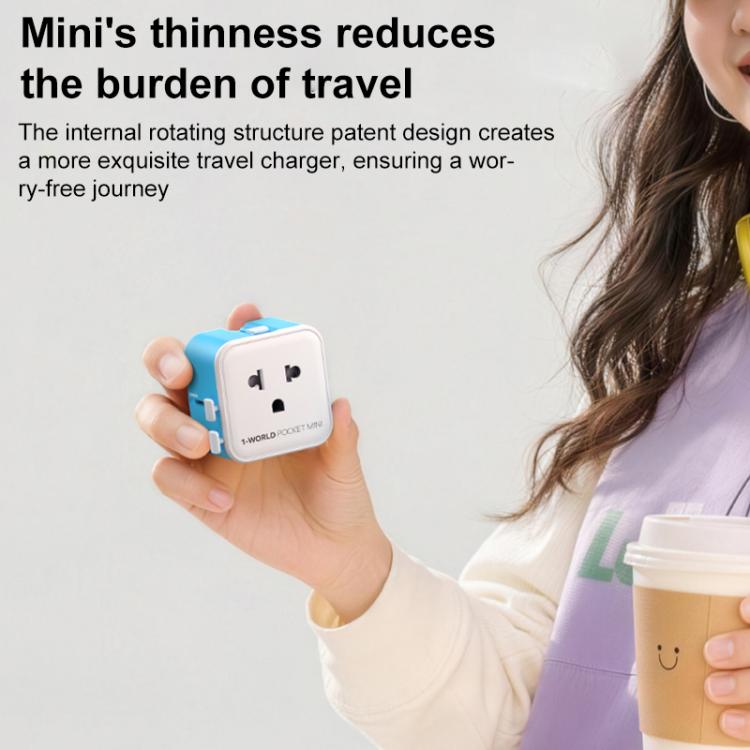 MOMAX UA37 1-World Pocket Mini Ultra-thin Universal Travel Adapter, AU Plug, EU Plug, UK Plug, US Plug