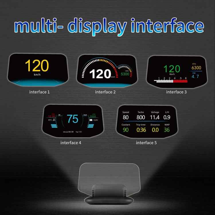 C1 OBD2 + GPS Mode Car HUD Head-up Display Compass / Speed / Water Temperature / Voltage Display / Speed Alarm / Fault Alarm