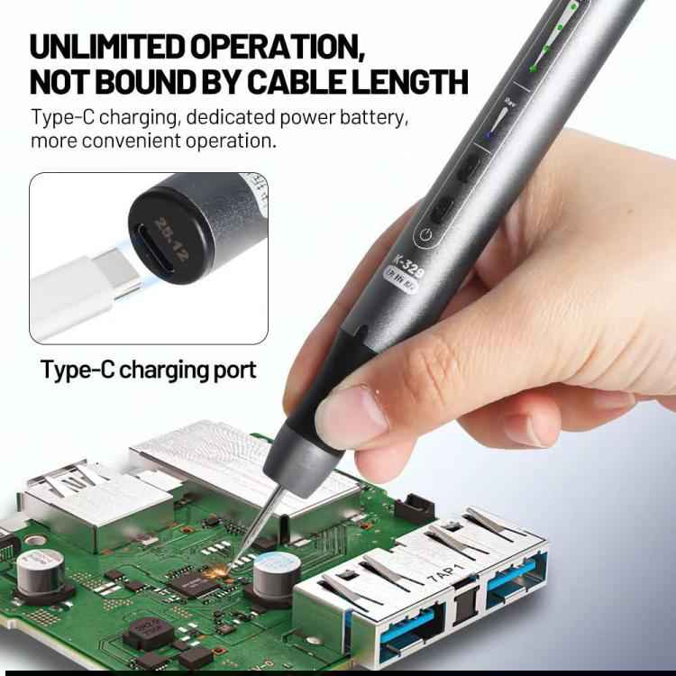 Kaisi 329 Multifunction Charging Polish Pen with 9pcs Grinding Heads, Kaisi 329
