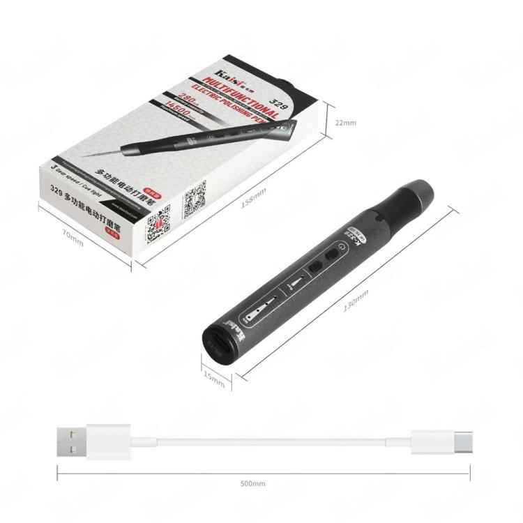 Kaisi 329 Multifunction Charging Polish Pen with 9pcs Grinding Heads, Kaisi 329
