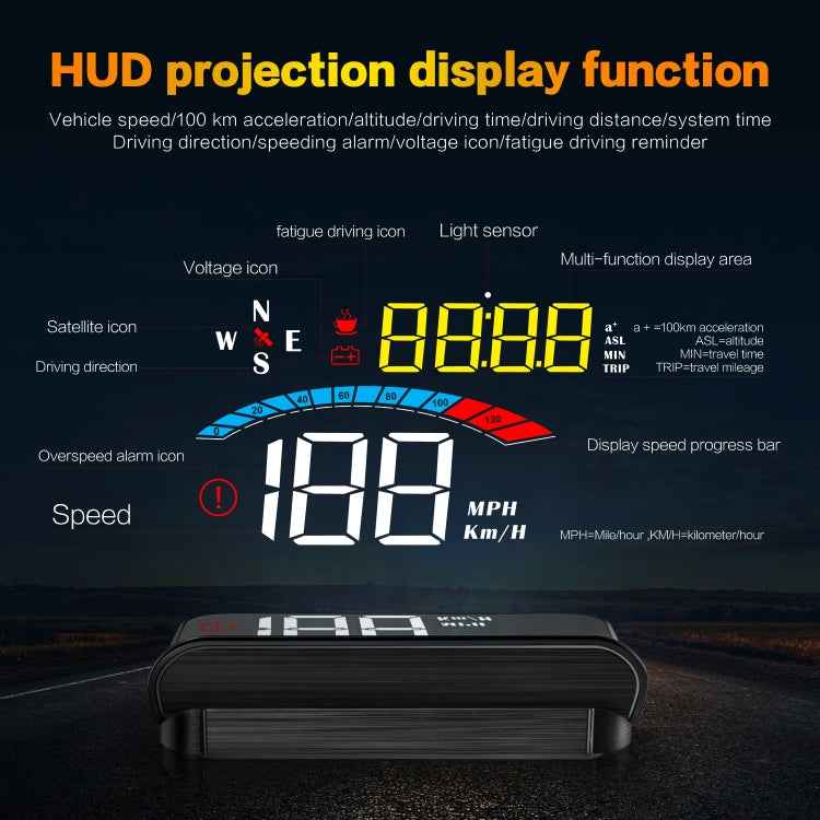 M16 Car HUD Head-up Display GPS Speed Meter Speed / Voltage