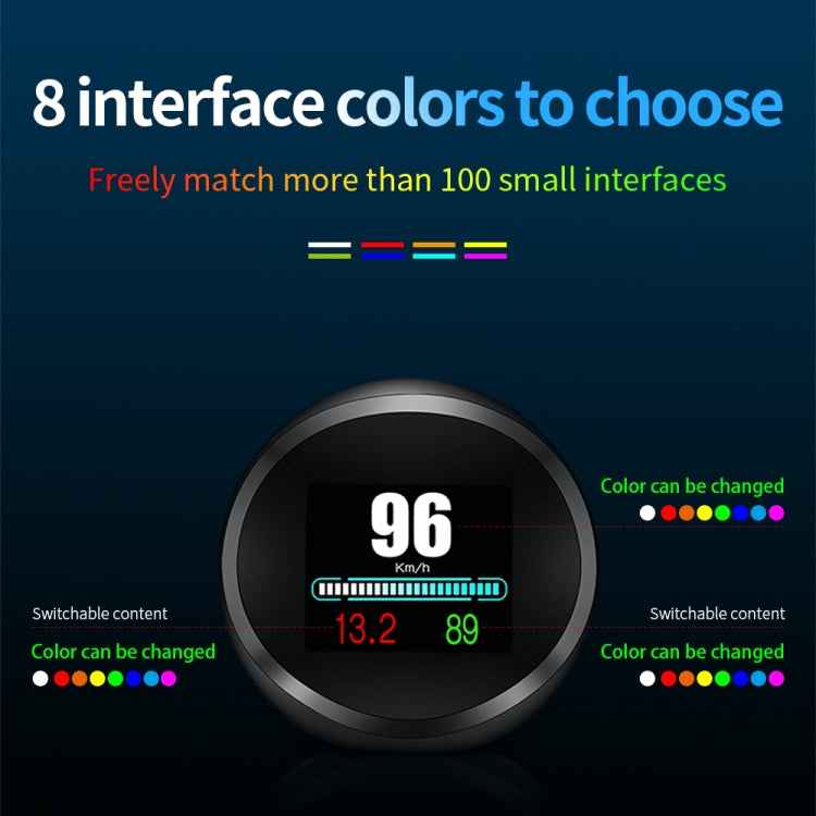 P11 OBD2 + GPS Mode Car HUD Head-up Display Water Temperature / Vehicle Speed / Voltage / Fuel Consumption Display, Speed Alarm