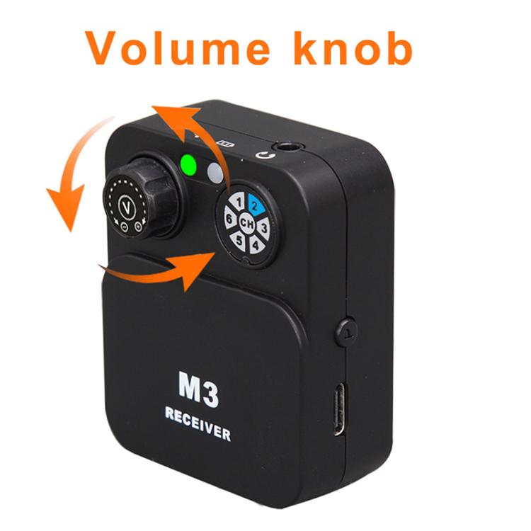 M3 Portable Wireless Monitoring Receiver with Wired Earphones, M3