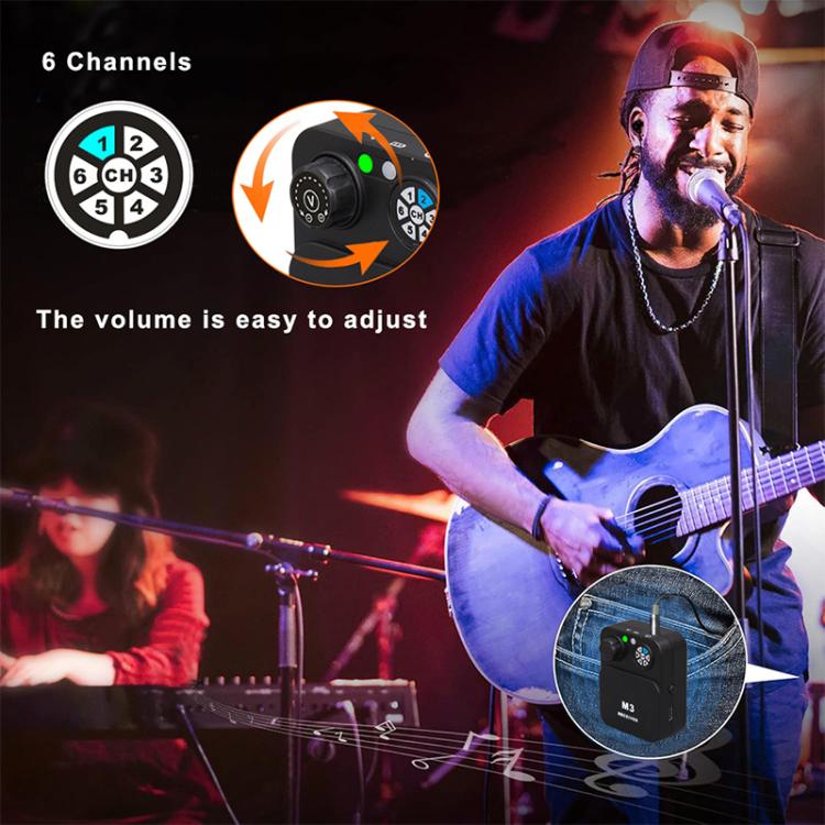 M3 Portable Wireless Monitoring Receiver with Wired Earphones, M3