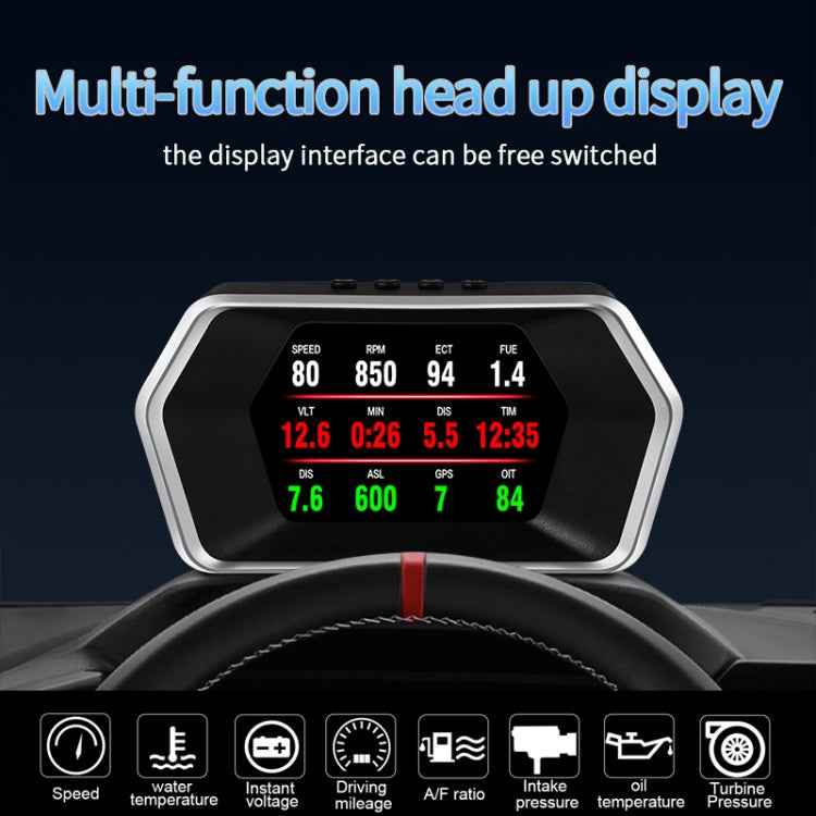 P17 Car HUD Head-up Display GPS Speed Meter Car OBD2 Fault Elimination Code