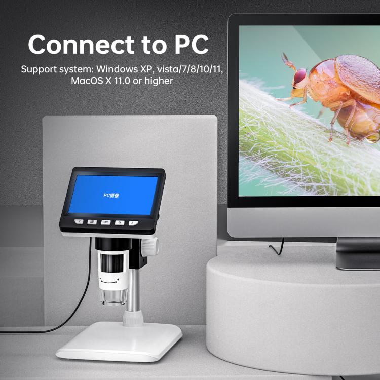 inskam 307-C 2MP 4.3-inch IPS Screen Desktop Digital Microscope, inskam307-C