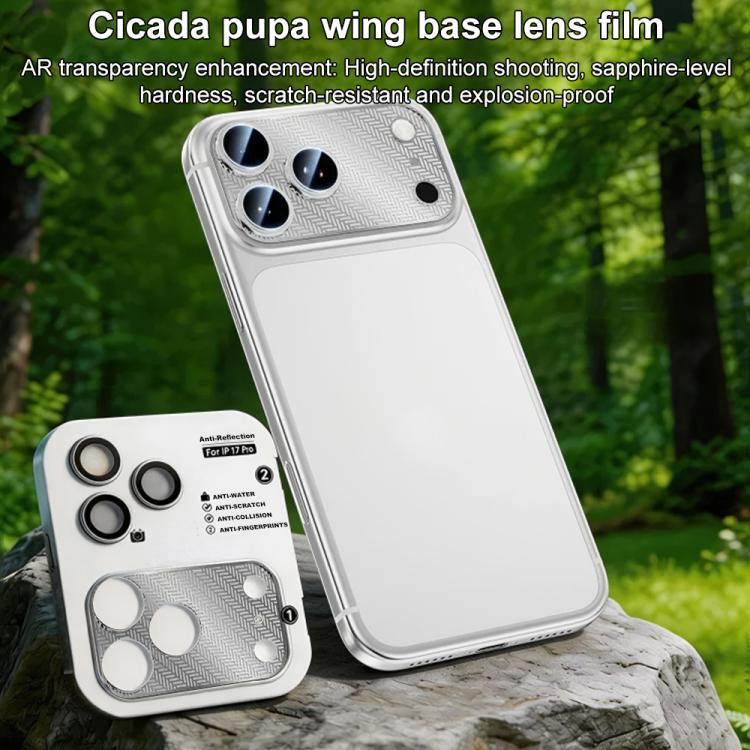 XDcase Nickel Alloy Integrated Cicada Wing Hollow Base Lens Protector, For iPhone 17 Pro Max, For iPhone 17 Pro