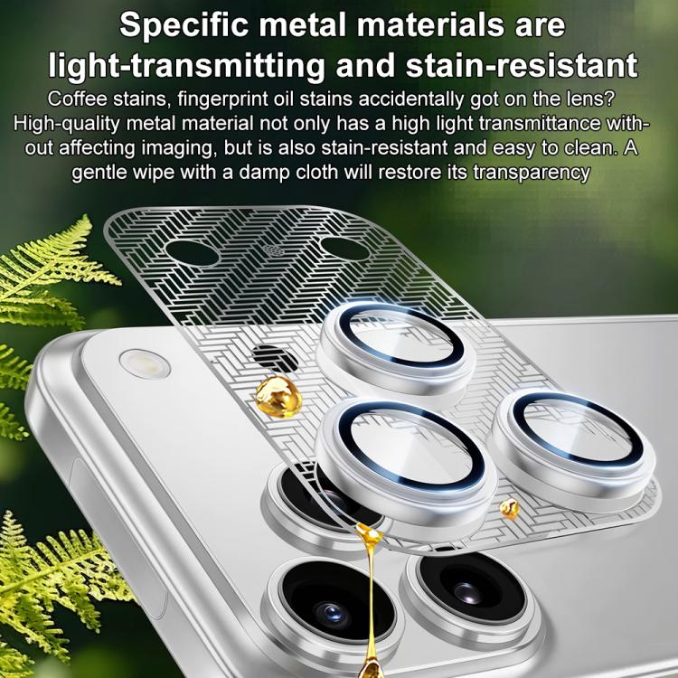 XDcase Nickel Alloy Integrated Cicada Wing Hollow Base Lens Protector, For iPhone 17 Pro Max, For iPhone 17 Pro