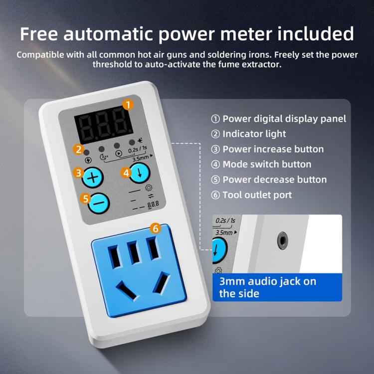 Qianli AF100 Lung-Replacement Manual / Automatic High-Suction Dust and Mist Purifier, EU Plug, US Plug