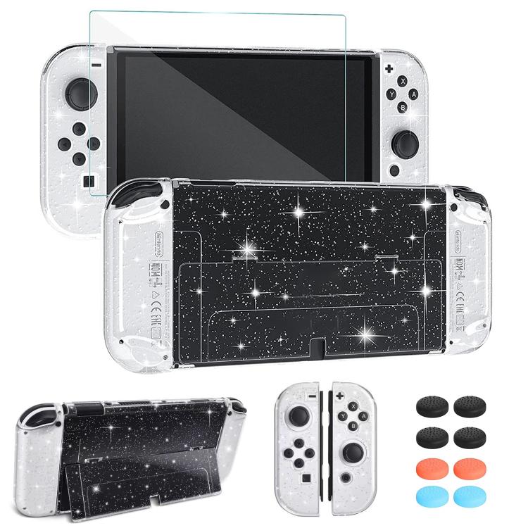 XDcase Separable PC Crystal Case & Tempered Glass Film & Joystick Caps Set, For Nintendo Switch 2, For Nintendo Switch OLED, For Nintendo Switch