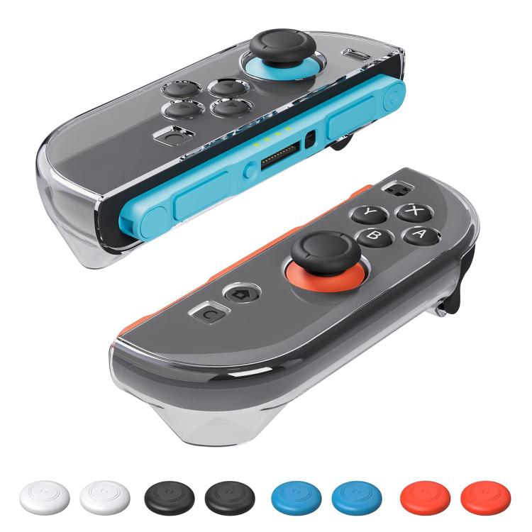 XDcase 1 Pair Clear TPU Protective Case & Joystick Caps Set, For Nintendo Switch 2 Joy-Con, For Nintendo Switch / Switch OLED Joy-Con