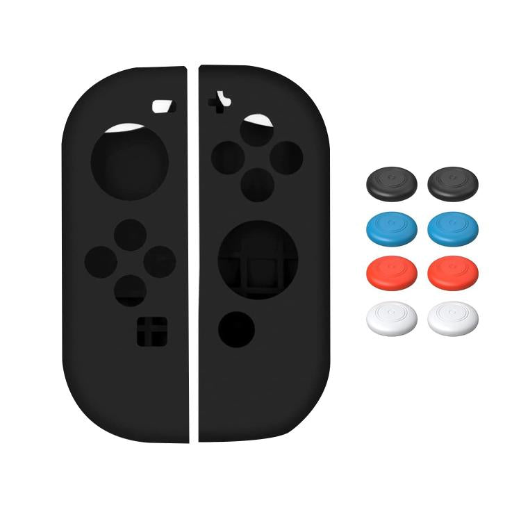 XDcase 1 Pair Soft Silicone Protective Case & Joystick Caps Set, For Nintendo Switch / Switch OLED Joy-Con