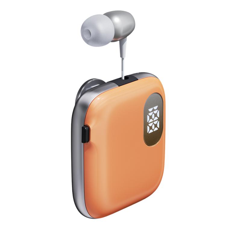 QRSC-K91 AI Edition Lavalier LED Digital Display Bluetooth Earphone with 32cm Retractable Cable